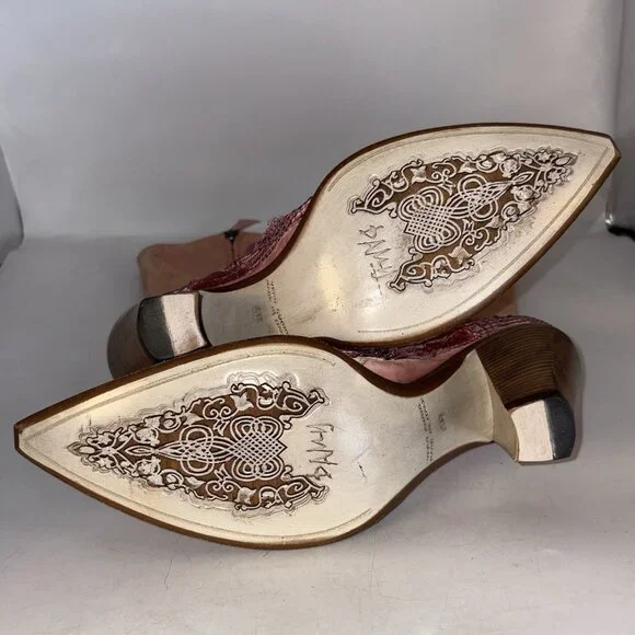 Damy Western Cowboy BootsItaly Haute Couture Sequinned Leather EU 40 US 9 9.5